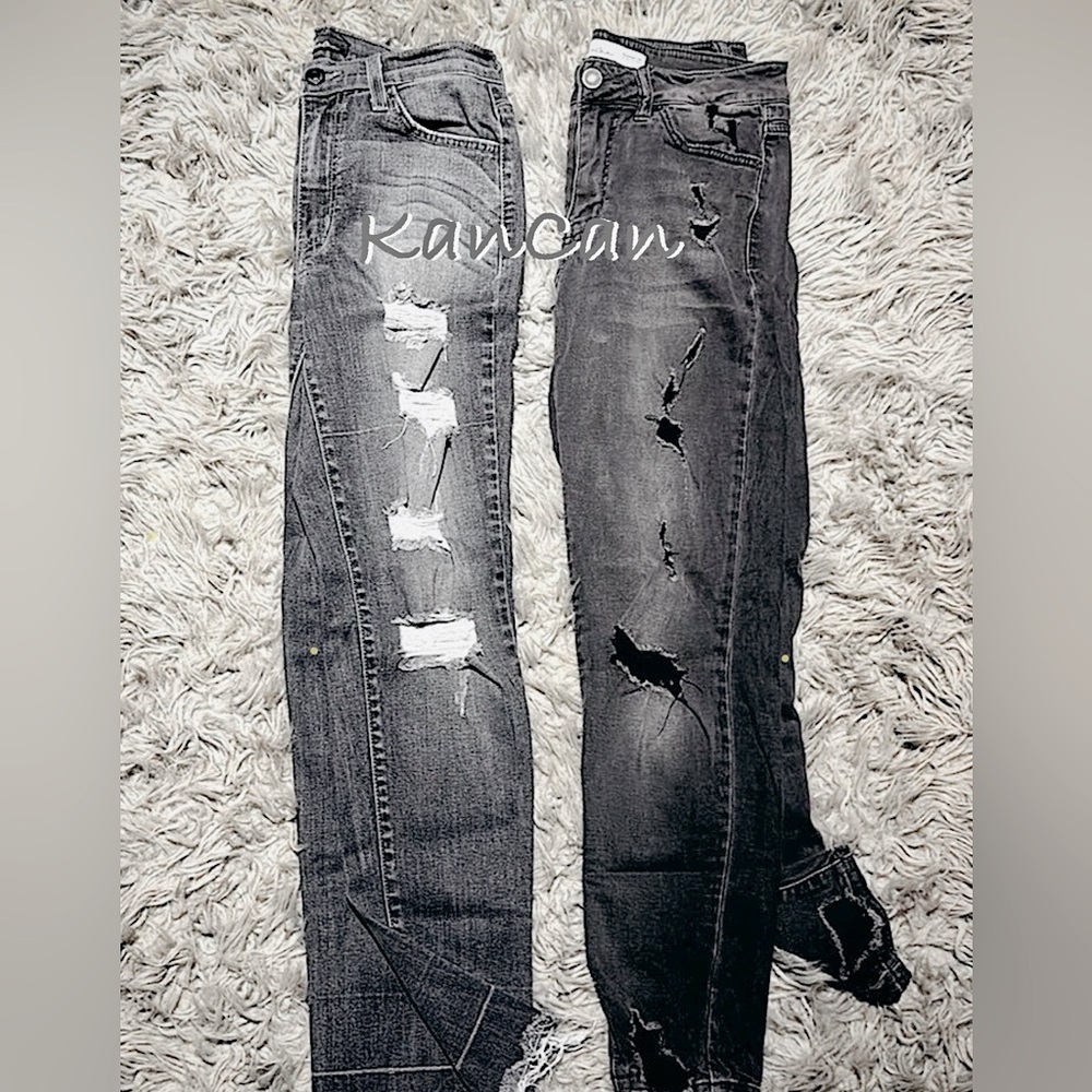 KanCan black distressed jeans with destruction , 2 pair